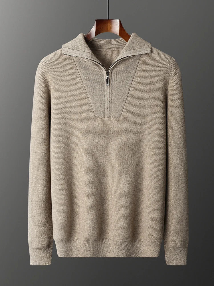 Cuthbert | 100% Cashmere Half-Zip Sweater