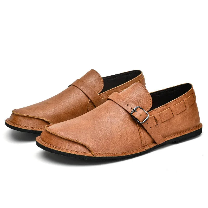 Antonino | Vitale Buckled Genuine Leather Loafers