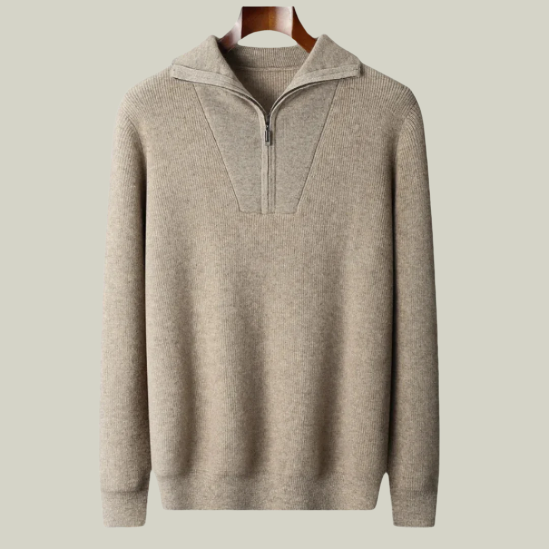 Cuthbert | 100% Cashmere Half-Zip Sweater
