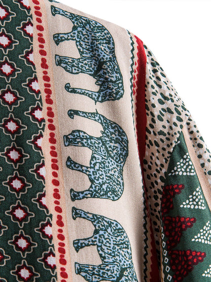 Marlow | Elephant Geometric Print Shirt