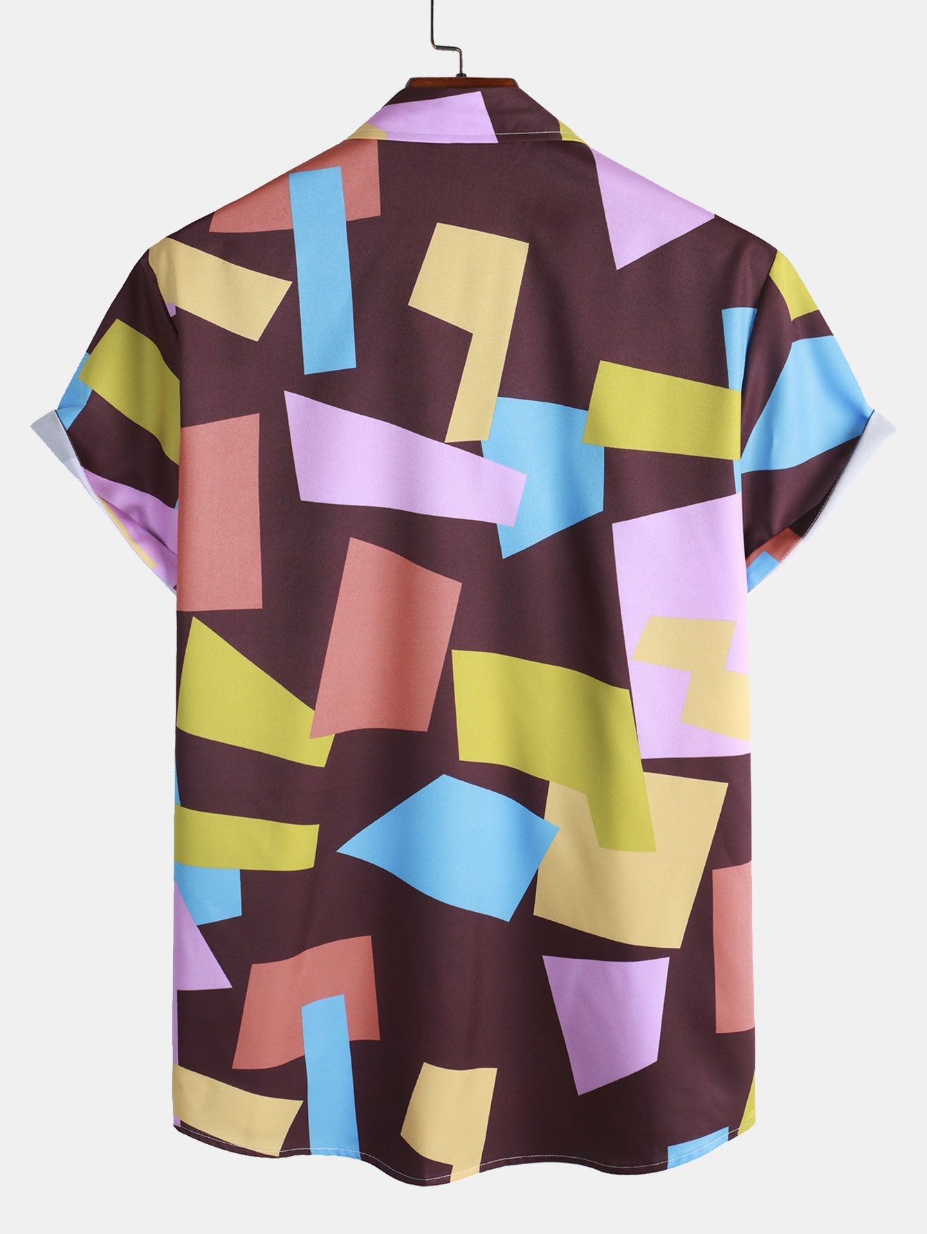 Malakai | Geometric Color Block Print Button Up Shirt