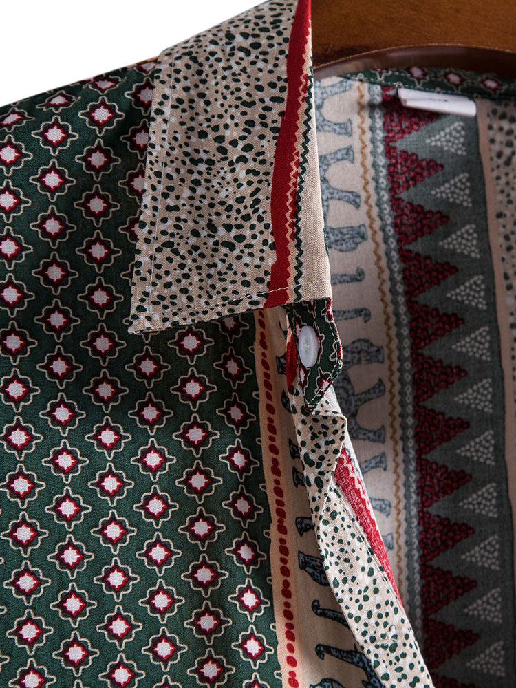 Marlow | Elephant Geometric Print Shirt