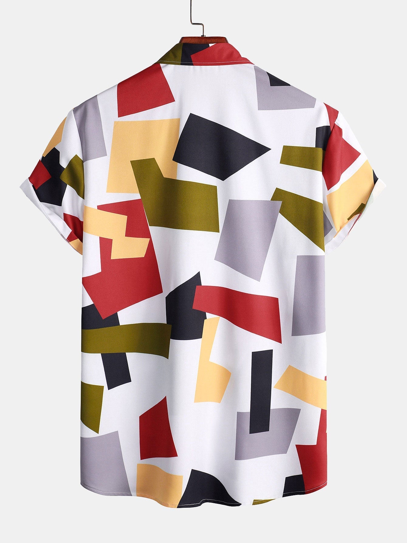 Malakai | Geometric Color Block Print Button Up Shirt