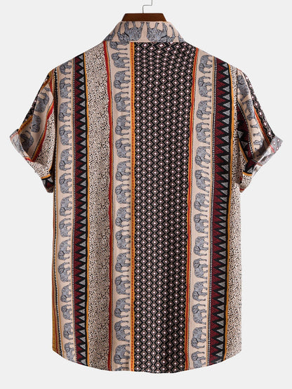 Marlow | Elephant Geometric Print Shirt