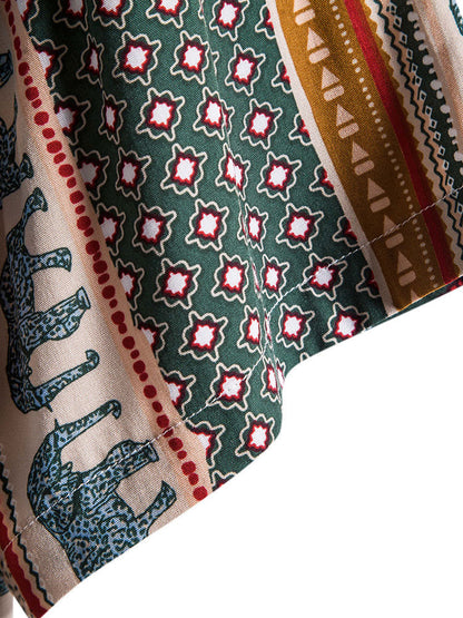 Marlow | Elephant Geometric Print Shirt