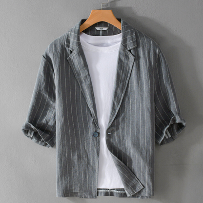 Raymond | Loose Pinstriped Linen Shirt