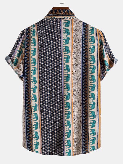 Marlow | Elephant Geometric Print Shirt