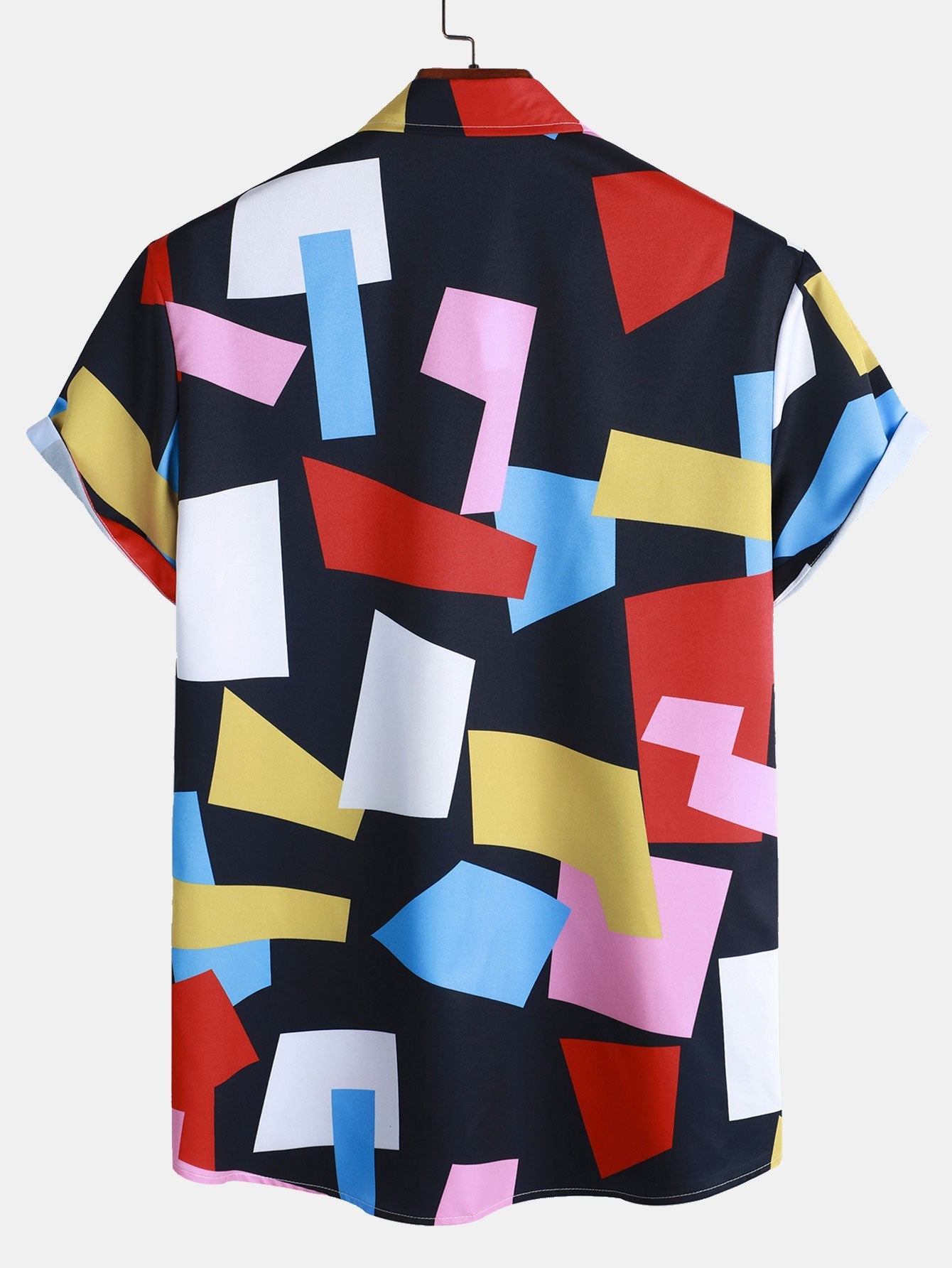 Malakai | Geometric Color Block Print Button Up Shirt