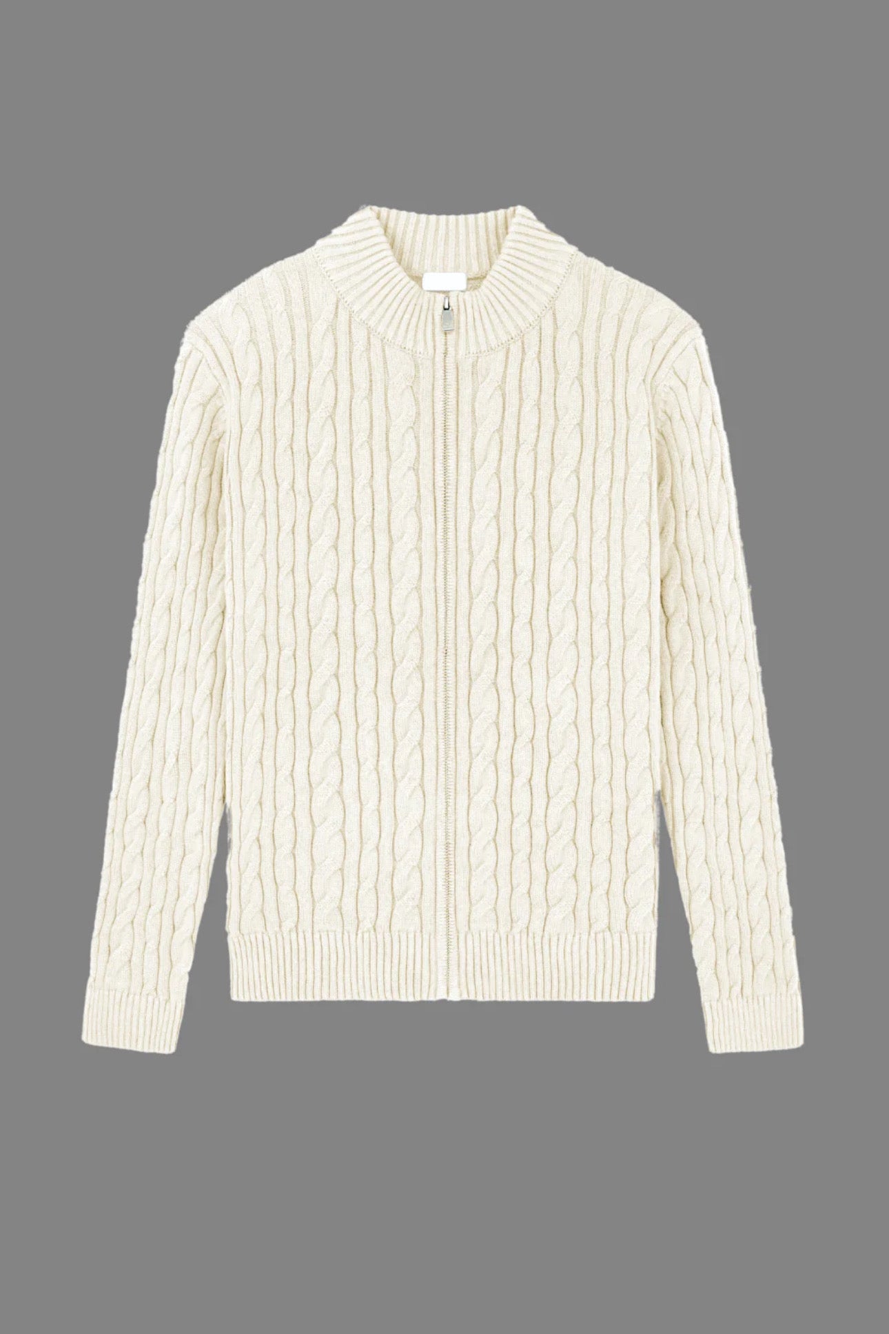 Gordon | Cashmere Cable Knit Full-Zip Sweater