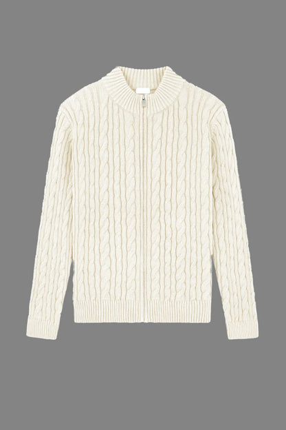 Gordon | Cashmere Cable Knit Full-Zip Sweater