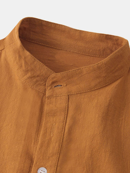 Aurelius | Solid Color Basic Henley Shirts