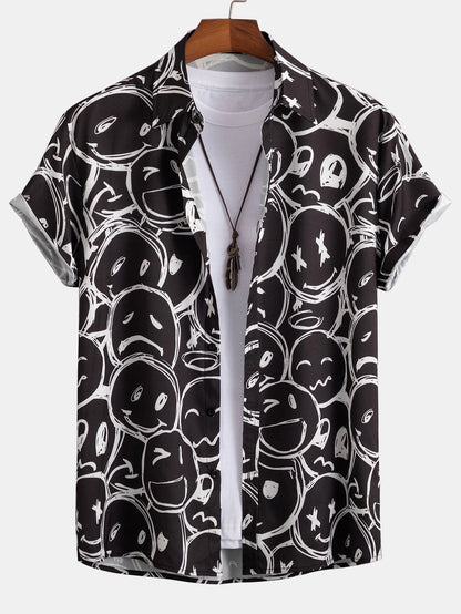 Iverson | Smiley Print Button Up Shirt