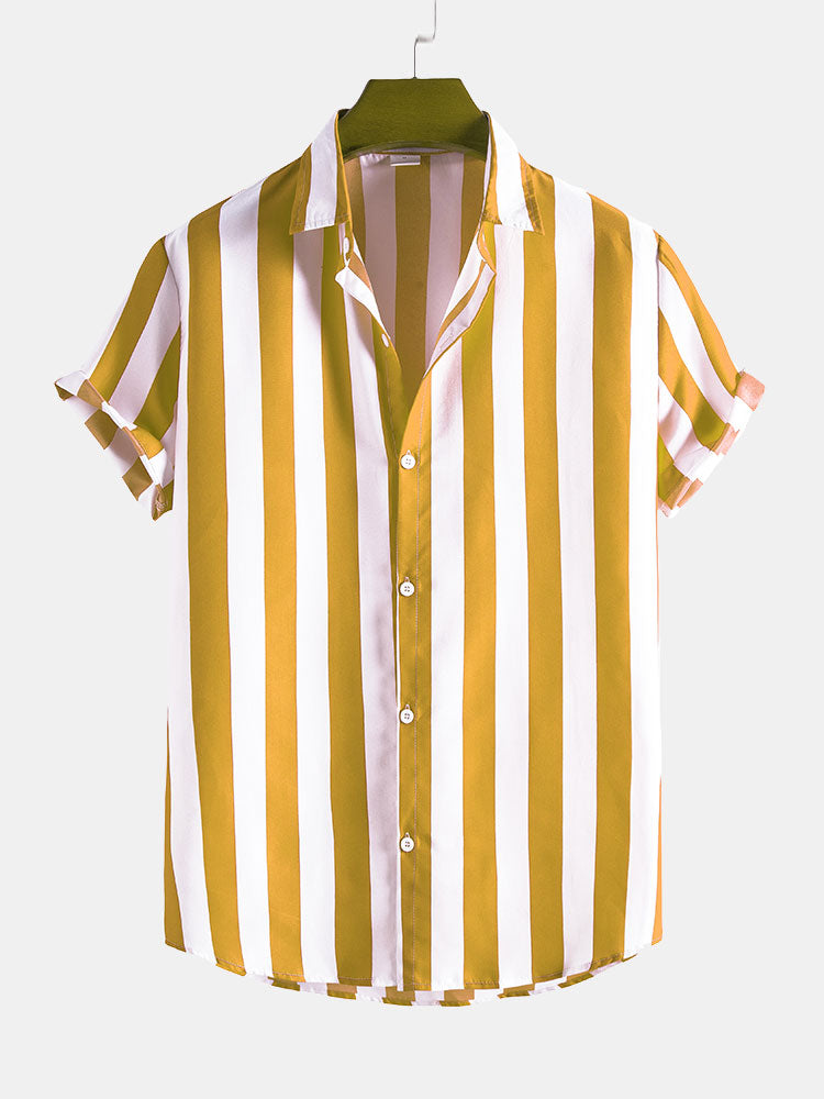 Izaiah | Wide Stripes Stand Shirts