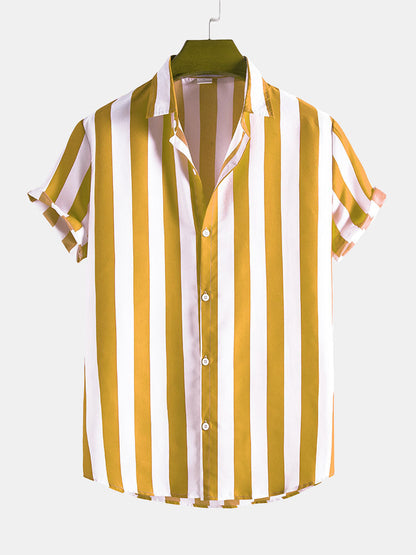 Izaiah | Wide Stripes Stand Shirts