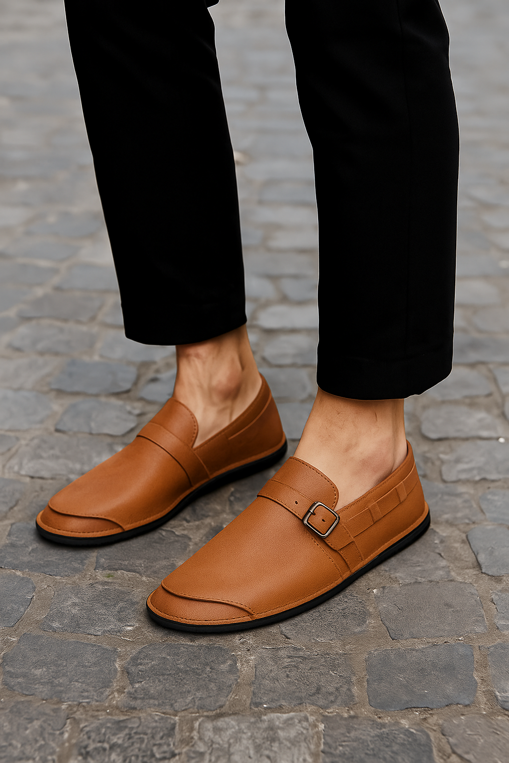Antonino | Vitale Buckled Genuine Leather Loafers