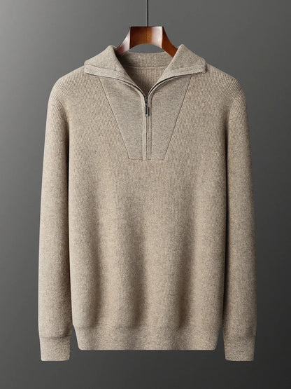 Cuthbert | 100% Cashmere Half-Zip Sweater