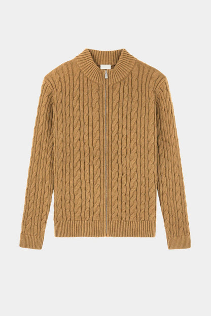 Gordon | Cashmere Cable Knit Full-Zip Sweater
