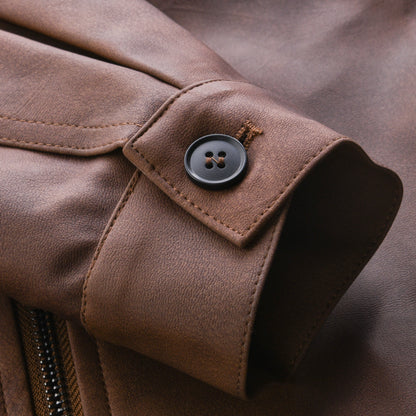 Men's Zipper Leather Jacket 98679789U