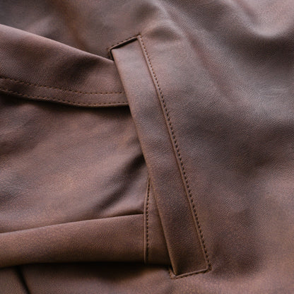 Men's Zipper Leather Jacket 98679789U