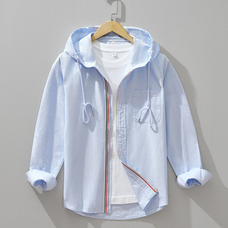 Toscana | Linen Zipper Hoodie Shirt