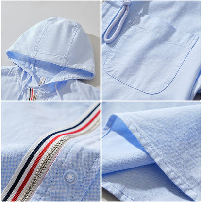 Toscana | Linen Zipper Hoodie Shirt