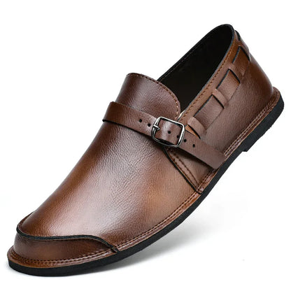 Antonino | Vitale Buckled Genuine Leather Loafers