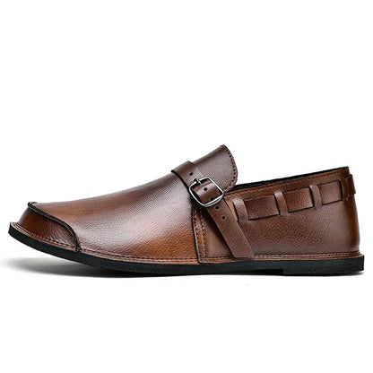 Antonino | Vitale Buckled Genuine Leather Loafers