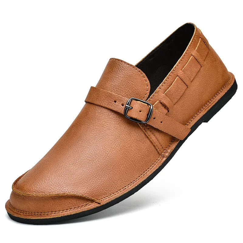 Antonino | Vitale Buckled Genuine Leather Loafers