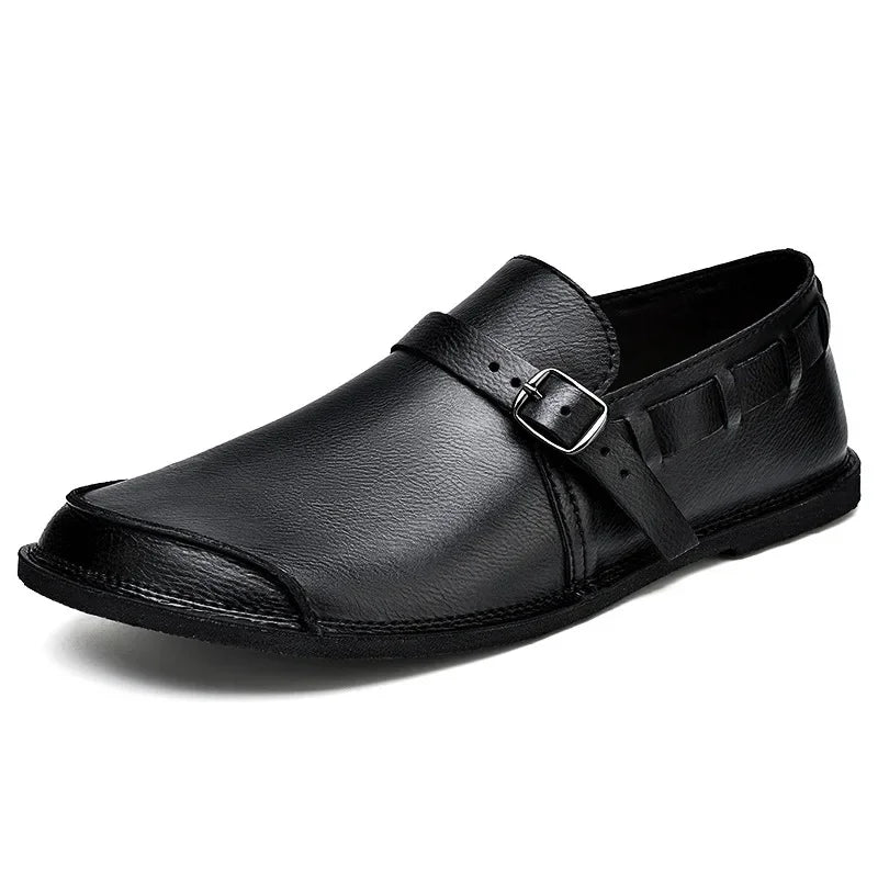 Antonino | Vitale Buckled Genuine Leather Loafers