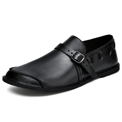 Antonino | Vitale Buckled Genuine Leather Loafers