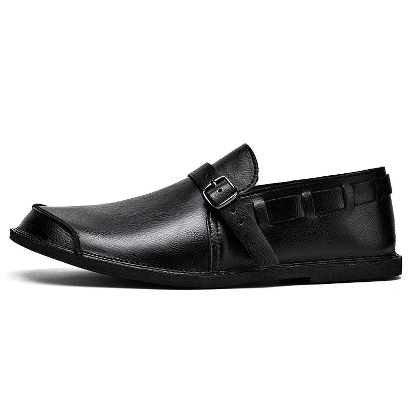 Antonino | Vitale Buckled Genuine Leather Loafers