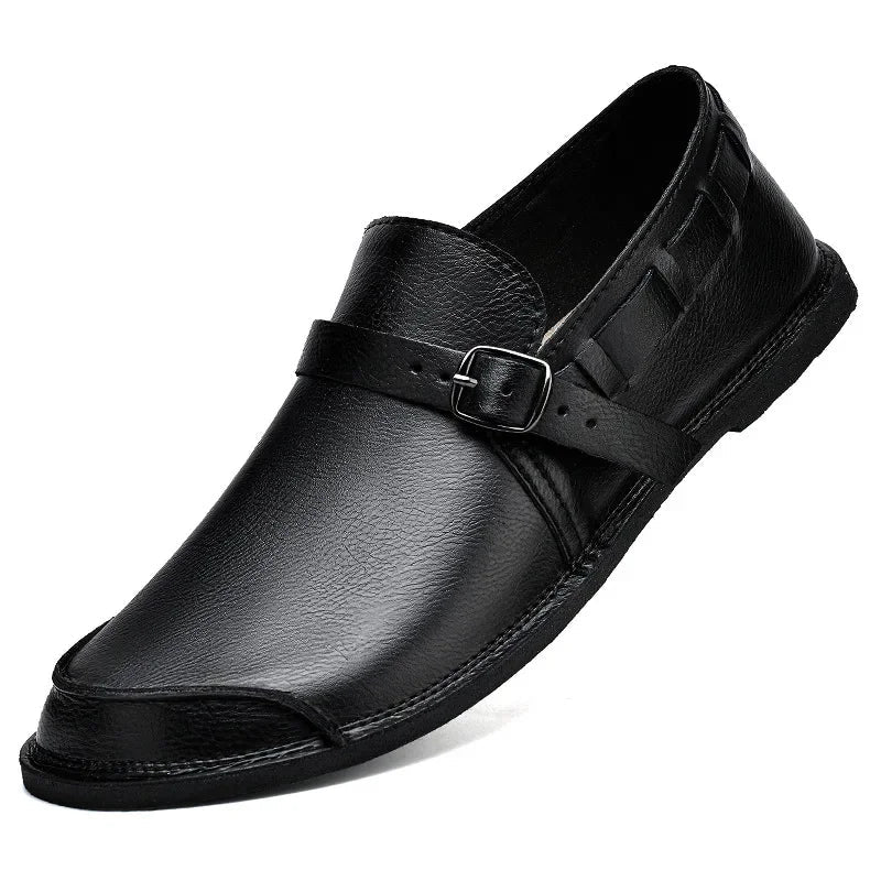 Antonino | Vitale Buckled Genuine Leather Loafers