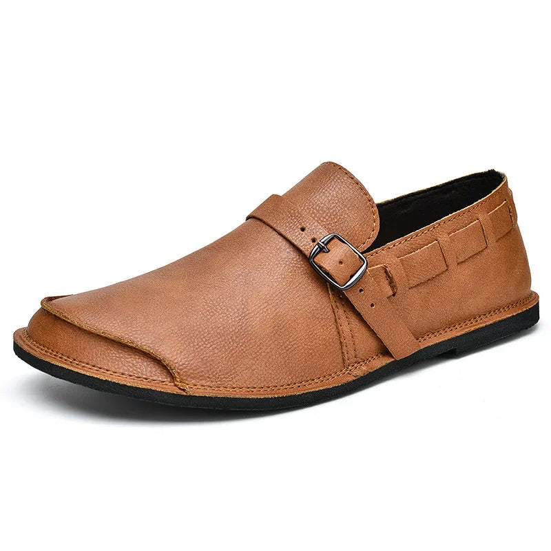 Antonino | Vitale Buckled Genuine Leather Loafers