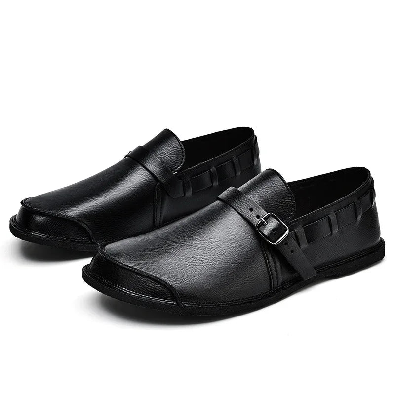 Antonino | Vitale Buckled Genuine Leather Loafers