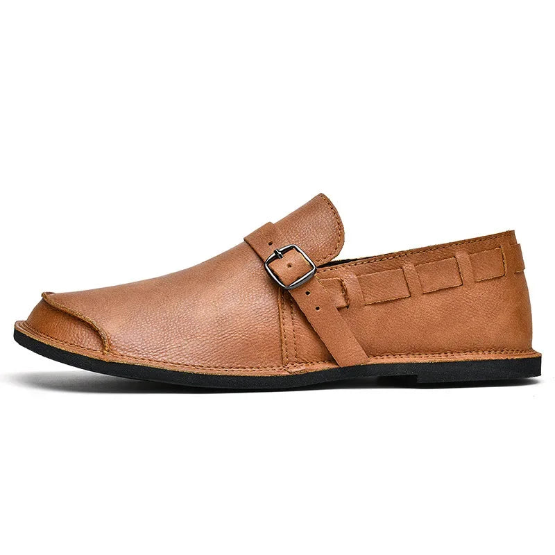 Antonino | Vitale Buckled Genuine Leather Loafers