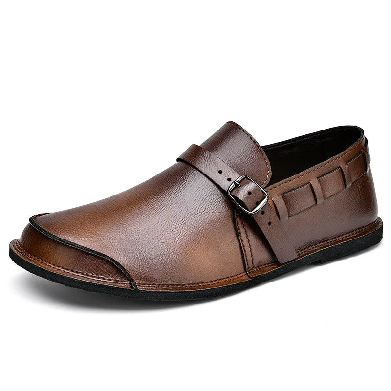 Antonino | Vitale Buckled Genuine Leather Loafers