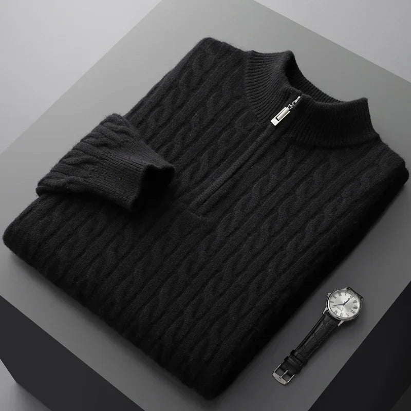 Edison | 100% Cashmere Quarter-Zip Sweater