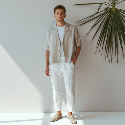 Raymond | Loose Pinstriped Linen Shirt