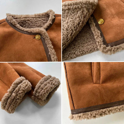 Amber | Sheepskin Button Jacket