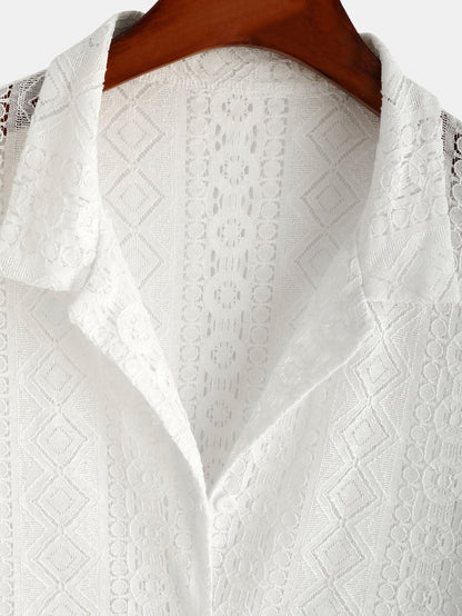 Hugh | Geometry Textured Cuban Shirt