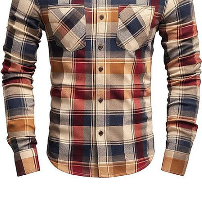 Men's Classic Casual Slim Fit Check Long Sleeve Shirt 91392940K