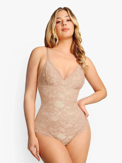 Popilush® Tops Body Shaper Jumpsuit Skin / S Shapewear Firm Control Smoothing Full Lace Thong Bodysuit
