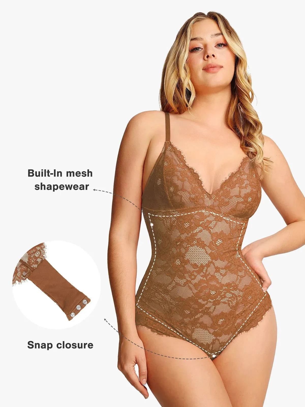 Popilush U.S. Firm Control, Smoothing Thong Bodysuit For Tummy Control, Slimming, And Comfortable Fit. Perfect For Everyday Wear Sexy Lace Bodysuit Shapewear