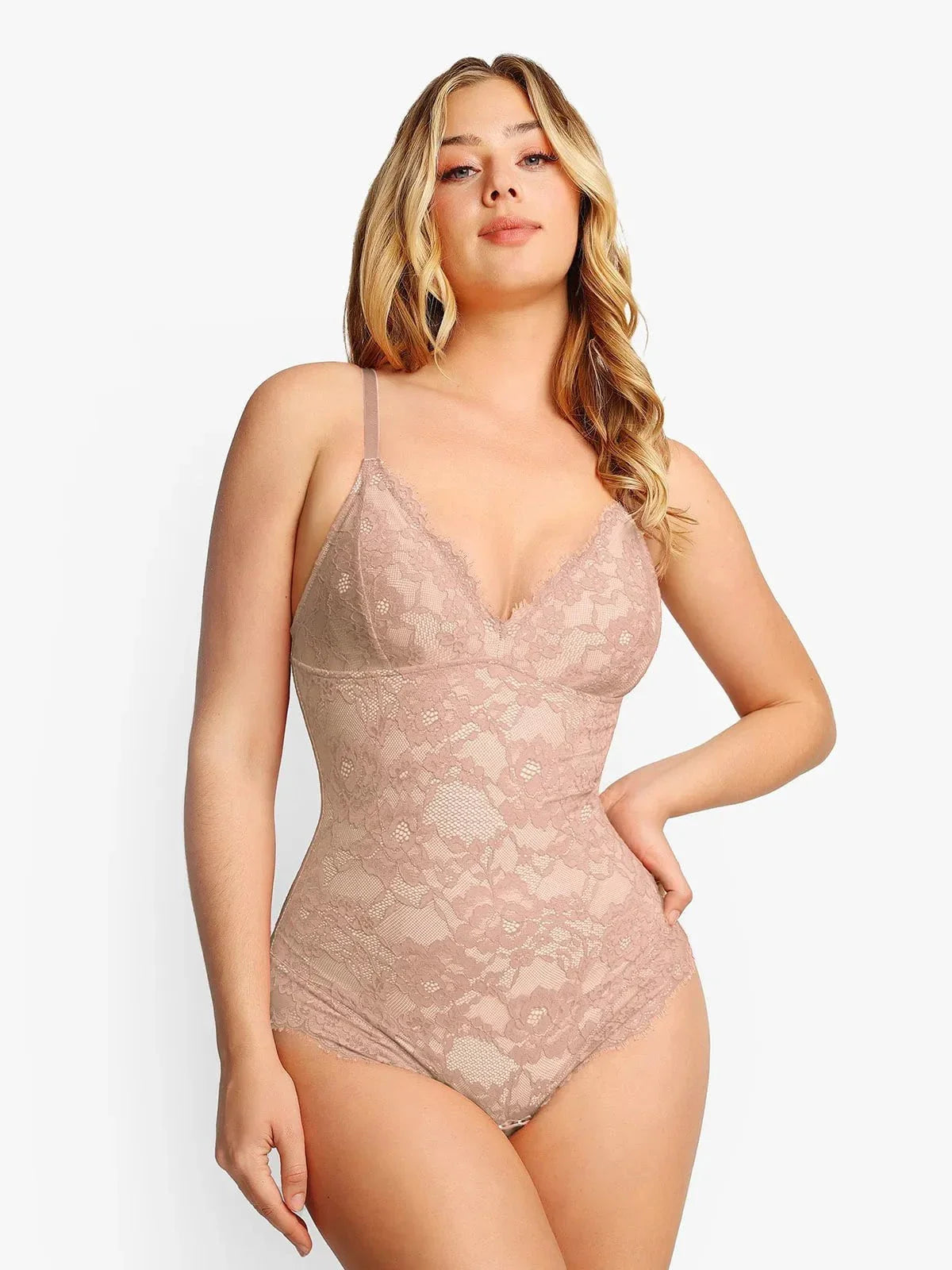Popilush U.S. Firm Control, Smoothing Thong Bodysuit For Tummy Control, Slimming, And Comfortable Fit. Perfect For Everyday Wear Rose Pink / S Sexy Lace Bodysuit Shapewear